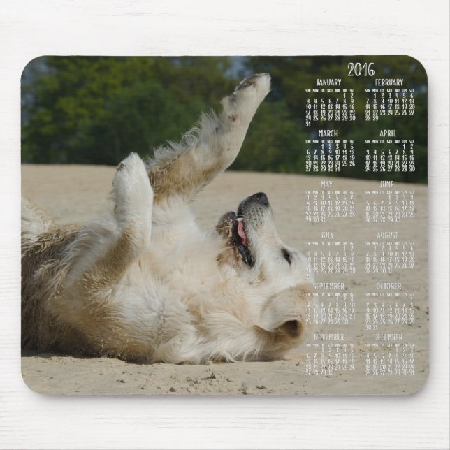 Golden Retriever Calendar 2016 Mouse Pads Custom (Front)