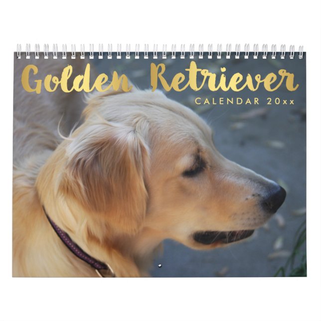 Golden Retriever Calendar 2026 With Photos (Cover)
