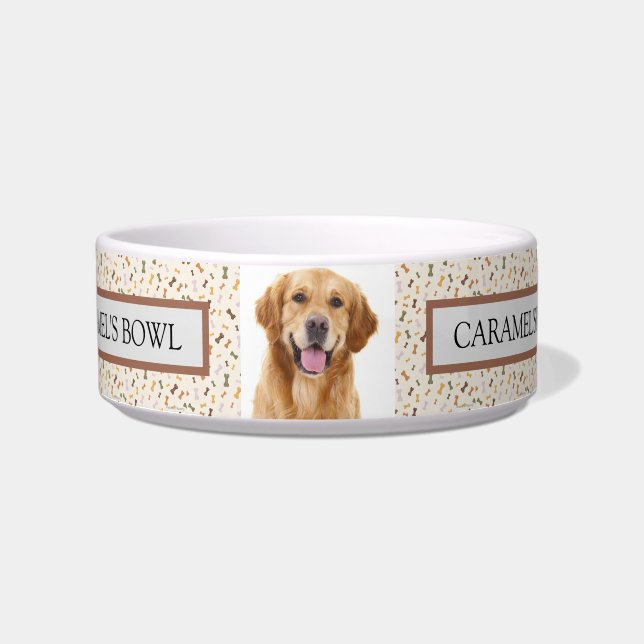 Golden Retriever "Caramel's Bowl" Pet Bowl (Front)