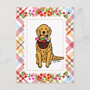 Golden Retriever Cartoon Postcard