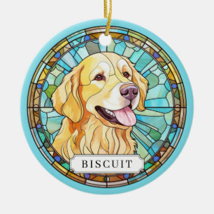 Golden Retriever Ceramic Circle Ornament