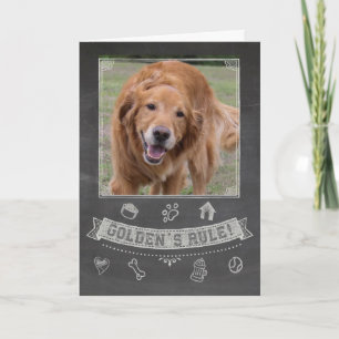Golden Retriever Chalkboard Birthday Card