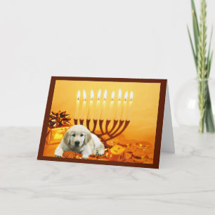 Golden Retriever  Chanukah Card Menorah3