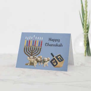 Golden Retriever  Chanukah Card Menorah Dreidel4