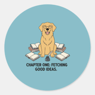 Golden Retriever Chapter One Academic Supplies Classic Round Sticker