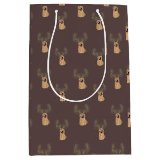 Golden Retriever Christmas Antler Gift Bag