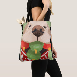 Golden Retriever Christmas Balls Mouth Funny GIft Tote Bag