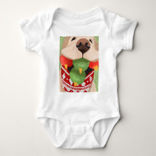 Golden Retriever Christmas Balls Mouth Hilarious Baby Bodysuit