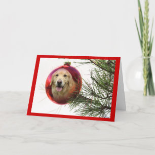 Golden Retriever Christmas Card Ball