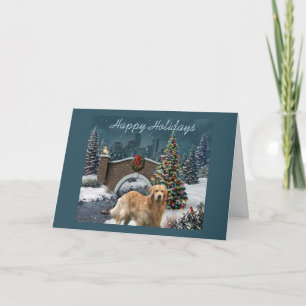 Golden Retriever Christmas Card Evening11