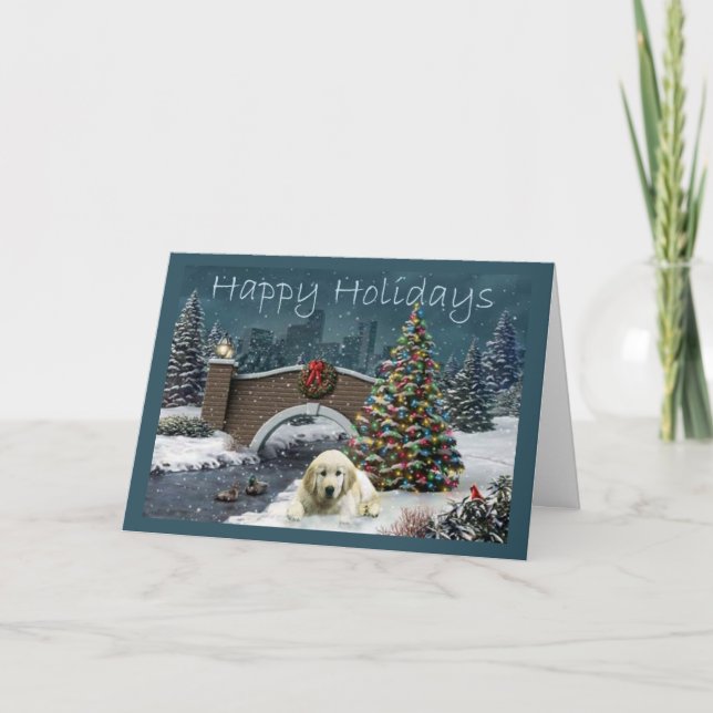 Golden Retriever  Christmas Card Evening5 (Front)
