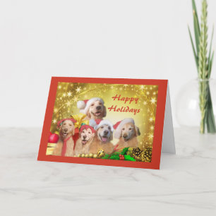 Golden Retriever Christmas Card Family