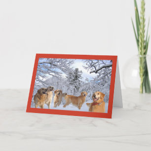 Golden Retriever Christmas Card Family