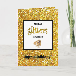 Golden Retriever Christmas Card Glitters