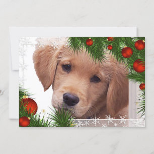 Golden Retriever Christmas Card - Puppy Cute Dog