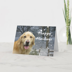 Golden Retriever Christmas Card Snowy