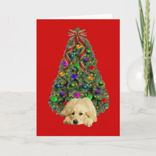Golden Retriever Christmas Card Tree