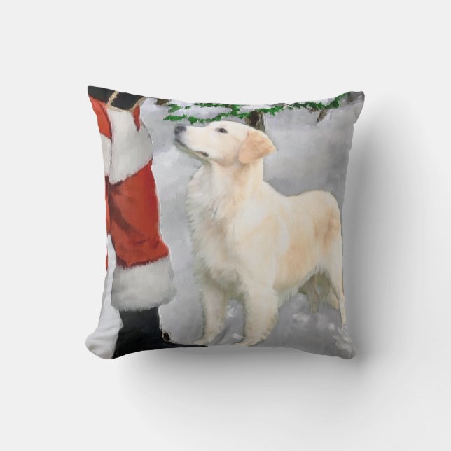 Golden Retriever Christmas Cushion (Front)