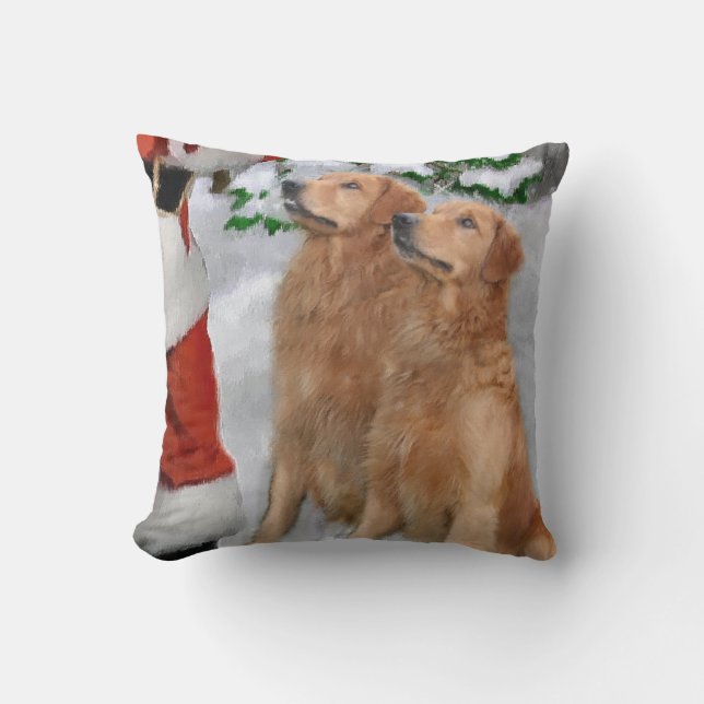Golden Retriever Christmas Cushion (Front)