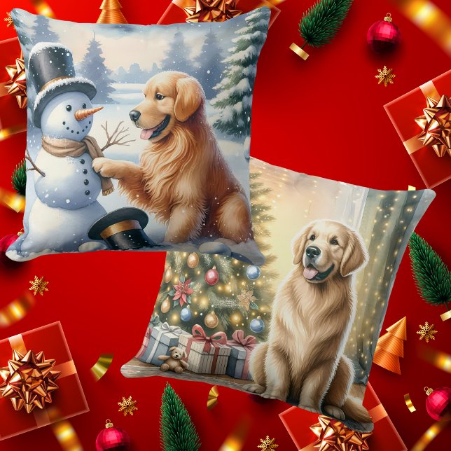 Golden Retriever Christmas  Cushion (Creator Uploaded)