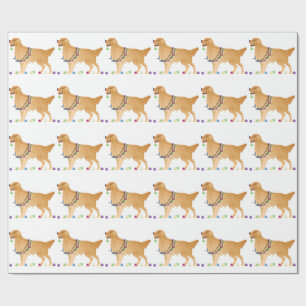 Golden Retriever Christmas Design Wrapping Paper
