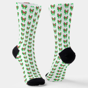 Golden Retriever Christmas Dog Bow Silhouette Wht Socks