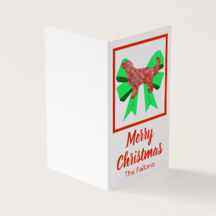 Golden Retriever Christmas Dog Green Bow Gift Tag