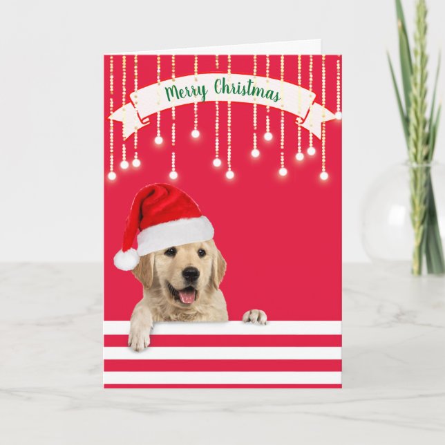 Golden Retriever Christmas Dog Holiday Card (Front)
