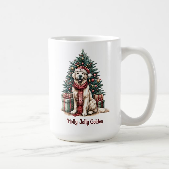 Golden Retriever Christmas Dog Lover Gift Coffee  Coffee Mug (Right)