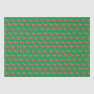 Golden Retriever Christmas Dog Silhouette Green Tissue Paper