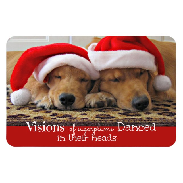 Golden Retriever Christmas Dreams Magnet (Horizontal)