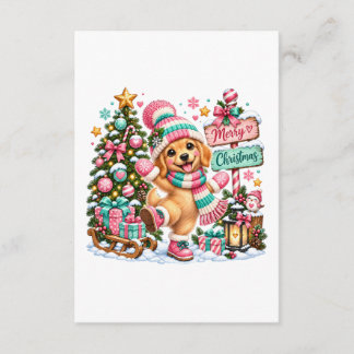Golden Retriever Christmas Enclosure Card