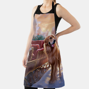 Golden Retriever Christmas Festive Season  Apron