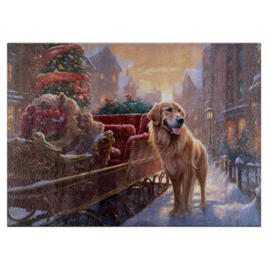 Golden Retriever Christmas Festive Season Cutting Board