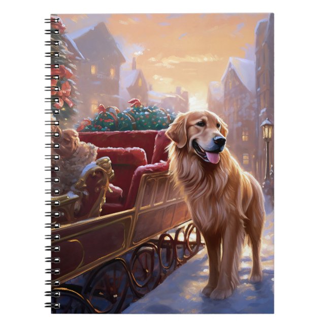 Golden Retriever Christmas Festive Season  Notebook (Front)