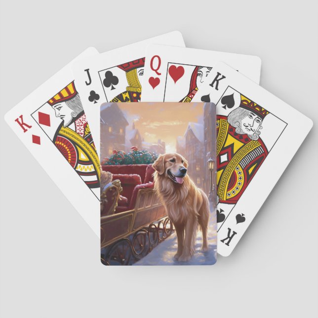 Golden Retriever Christmas Festive Season  Playing Cards (Back)