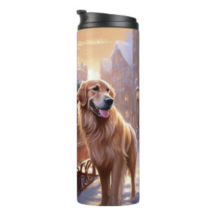 Golden Retriever Christmas Festive Season  Thermal Tumbler