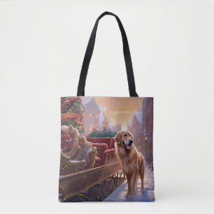 Golden Retriever Christmas Festive Season  Tote Bag