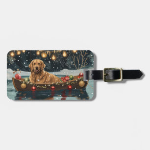 Golden Retriever Christmas Festive Voyage Luggage Tag