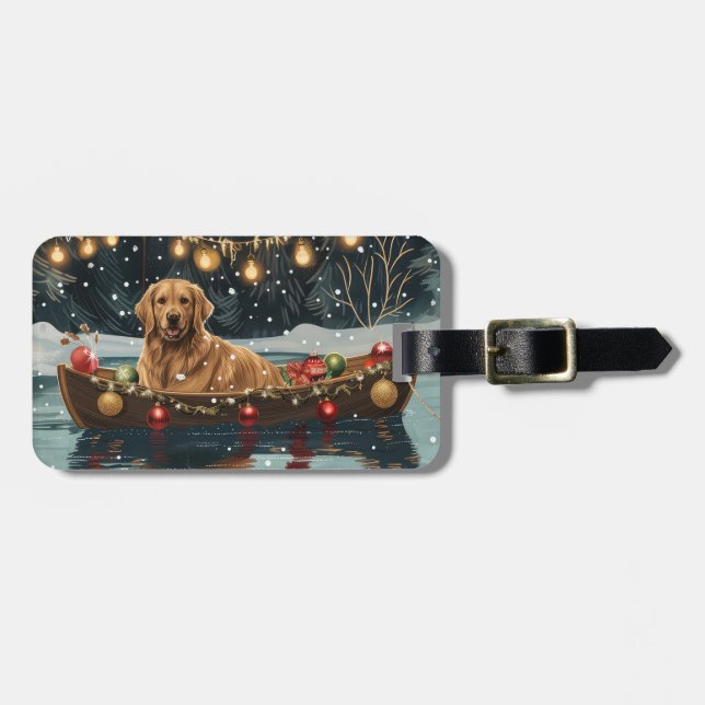 Golden Retriever Christmas Festive Voyage  Luggage Tag (Front Horizontal)
