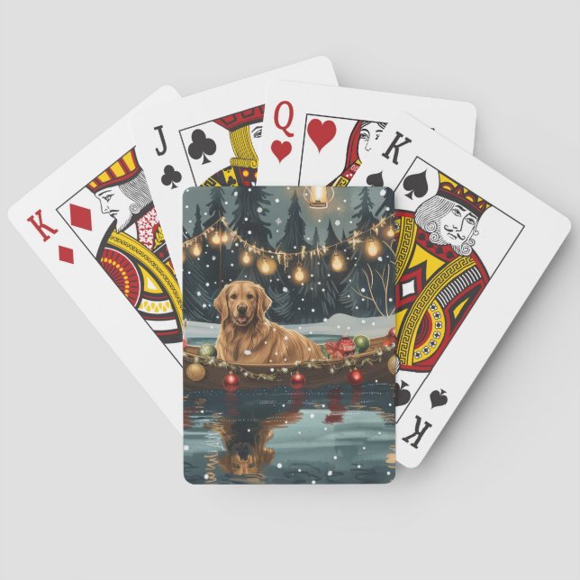 Golden Retriever Christmas Festive Voyage  Playing Cards (Back)
