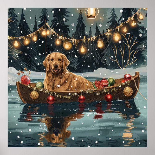 Golden Retriever Christmas Festive Voyage  Poster (Front)
