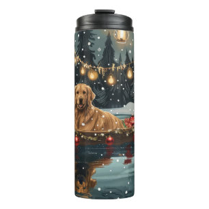 Golden Retriever Christmas Festive Voyage  Thermal Tumbler