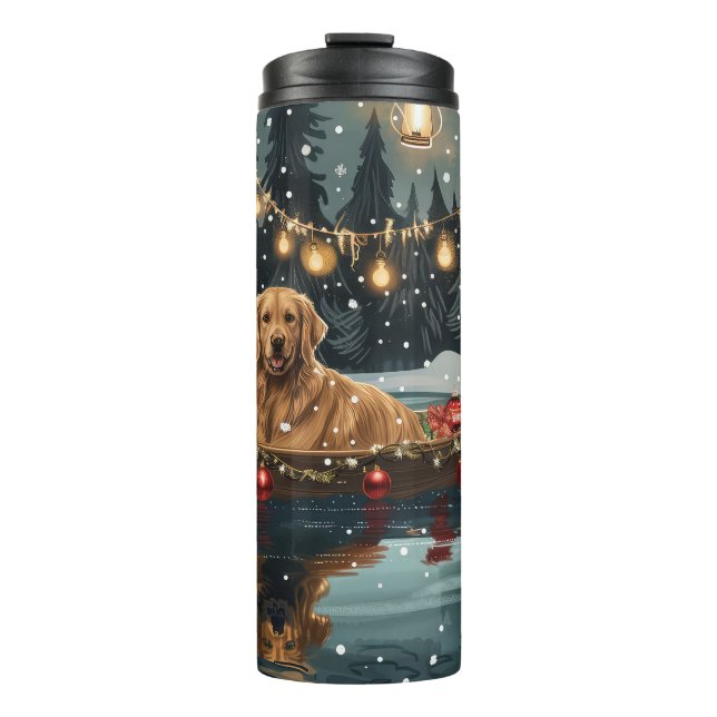 Golden Retriever Christmas Festive Voyage  Thermal Tumbler (Front)