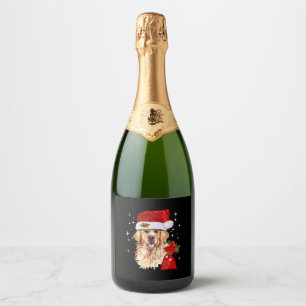 Golden Retriever Christmas Funny Christmas Gift Sparkling Wine Label