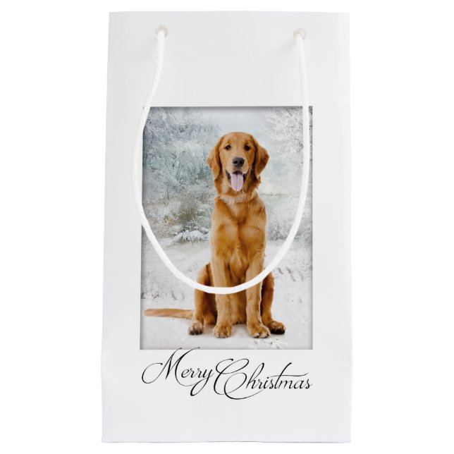Golden Retriever Christmas Gift Bag (Front)
