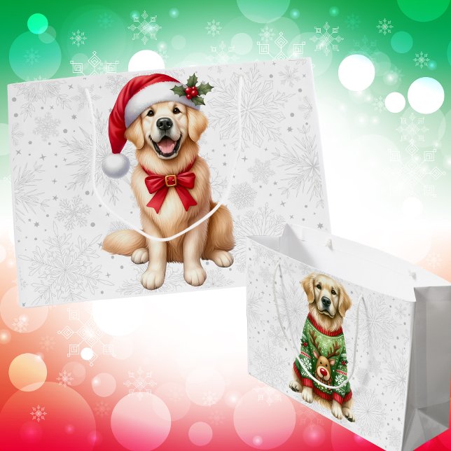 Golden Retriever Christmas Gift Bag (Creator Uploaded)