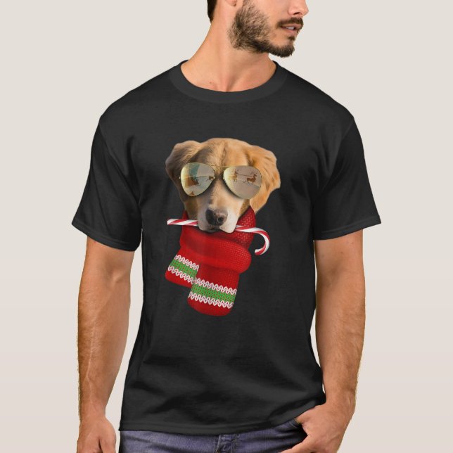 Golden Retriever Christmas Gift Dog Lovers Sunglas T-Shirt (Front)