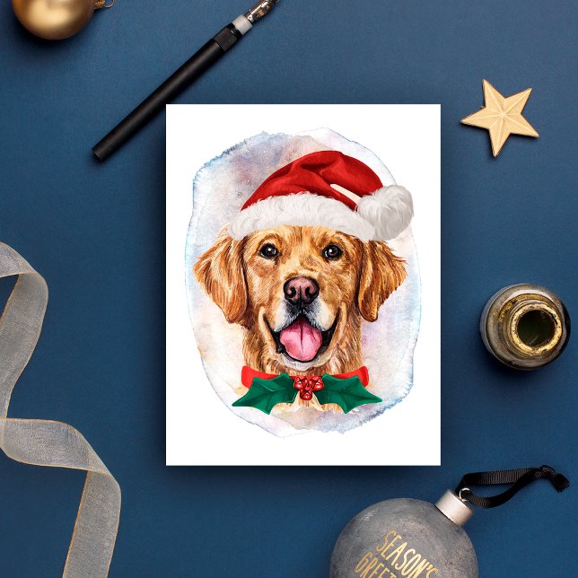 Golden Retriever Christmas Gifts For Dogs Lovers Holiday Postcard (Creator Uploaded)