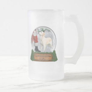 Golden Retriever Christmas Gifts Frosted Glass Beer Mug